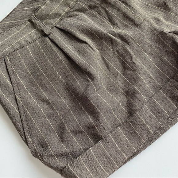 Xhilaration • Brown Pinstripe Cuffed Shorts - Picture 2 of 4
